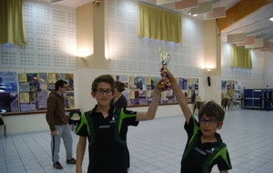 Antoine et Mathieu HUDELOT 3ème et 4ème du tournoi interne 2015 en catégorie jeunes